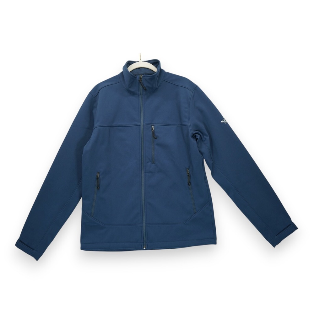 The North Face Men's Small Softshell Dark Navy Blue Full Zip Long Sleeve
